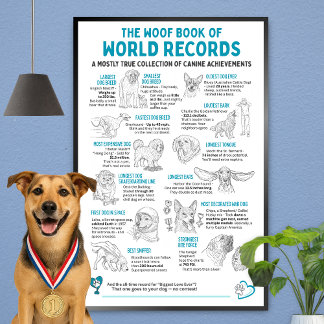 Recordes do Mundo Canino - Poster Divertido de Cac