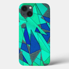 recortes triangulares verdes sobre fundo azul, ásp