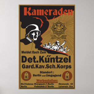 Recreação alemão Kameraden do poster WW1