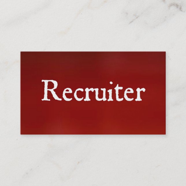 Recrutador Red Cartão de visita (Frente)