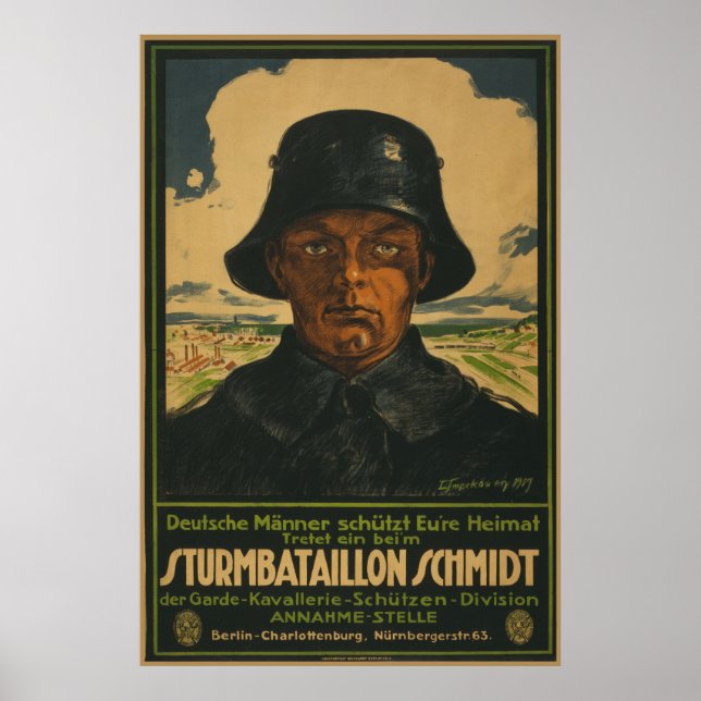 Recrutamento alemão Sturmbatallion Schmidt poster (Frente)