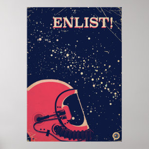 Recrute! poster do espaço do vintage
