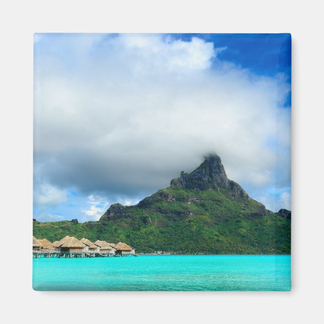 Recurso tropical em imã quadrado Bora Bora Bora (Frente)