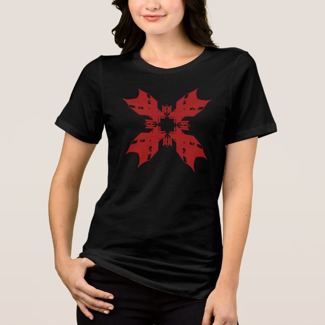 Red Abstrato Snowflake Pop Contemporâneo Floral (Frente)