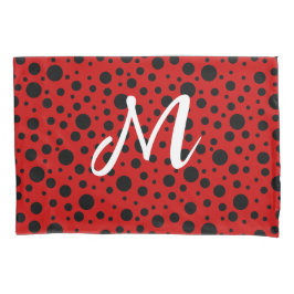 Red and black polka dots funny ladybug