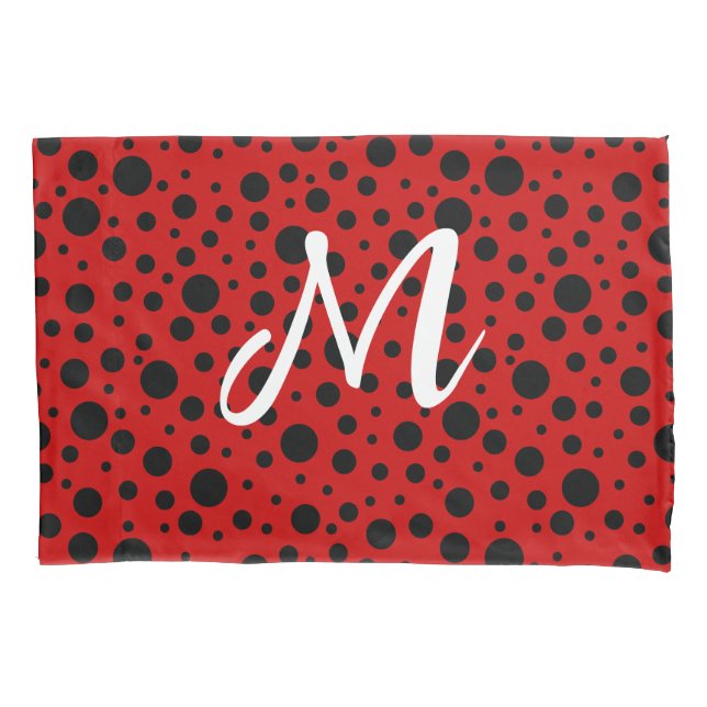 Red and black polka dots funny ladybug (Frente)