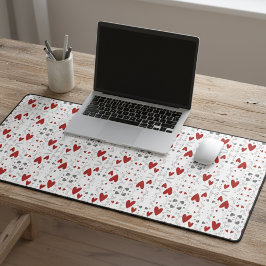 Red and Black Retro Hand Drawn Hearts Love