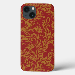 Red and Gold Floral Pattern