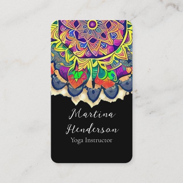 Red and Greens Mandala Cartão de visita (Frente)