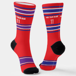Red and purple Sport Jersey - Name Number Socks