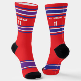 Red and purple Sport Jersey - Name Number Socks