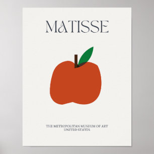 Red Apple Cutouts Matisse Impressão Minimalista