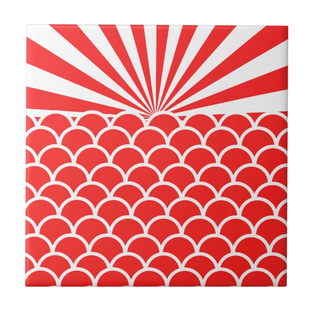 Red Ascensão Sun Japonês inspirado no padrão (Frente)