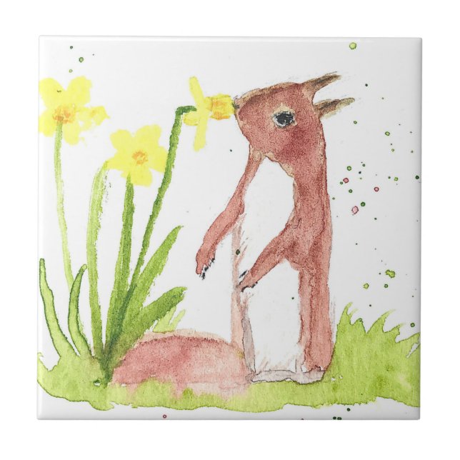 Red Baby Squirrel Watercolor Animal WIldlife (Frente)