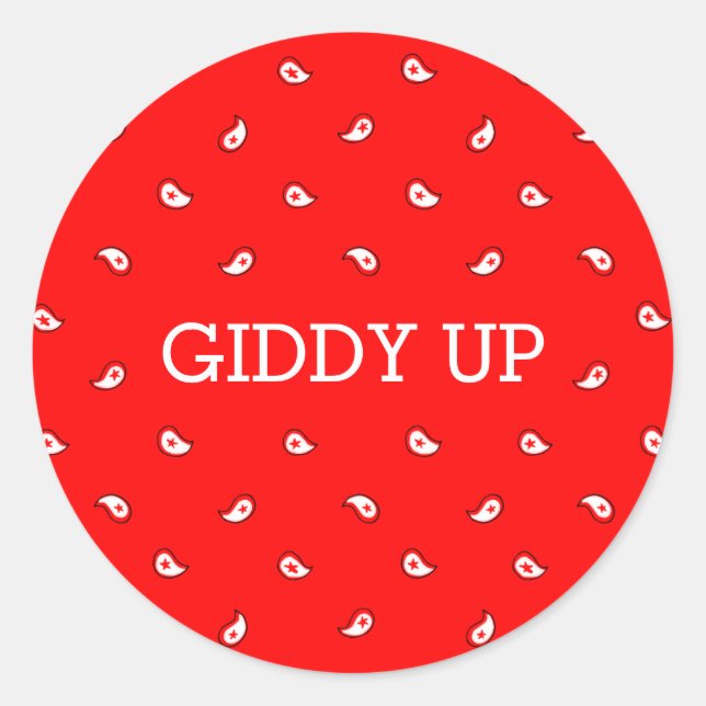 Red Bandana | Adesivo Giddy Up (Frente)