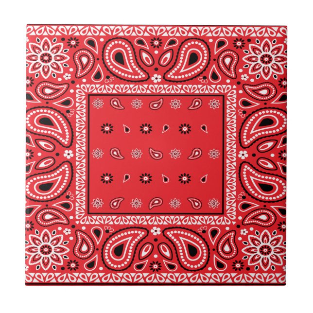 Red bandana paisley bandanas rap hip hop (Frente)