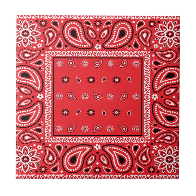 Red bandana paisley bandanas rap hip hop (Frente)