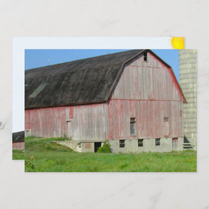 Red Barn Antigo e Silo Flat Card