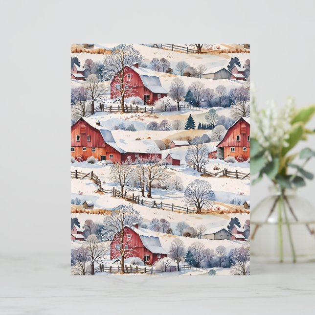 Red Barn Winter na Fazenda (Em pé/Frente)