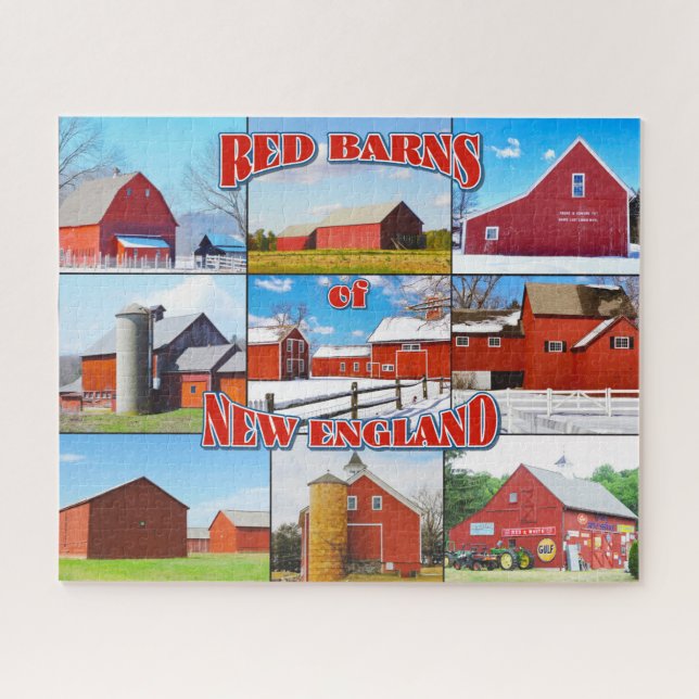Red Barns of New England Jigsee Quebra-cabeça (Horizontal)