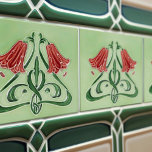 Red Bellflower Decor Art Nouveau Art Deco<br><div class="desc">Bem-vindo a CreaTile! Aqui vocês encontrarão designs de azulejo feitos à mão que eu pessoalmente fiz e fiz para vintage azulejos de cerâmica e de argila de porcelana, manchados ou naturais. Eu adoro azulejo e produtos cerâmicos, esperando que você possa transformar sua casa em algo que você gosta de visitar...</div>