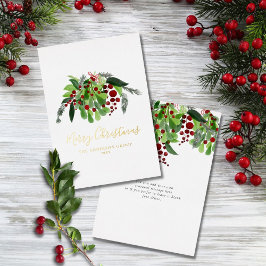 Red Berries Greenery Business Natal Dourado