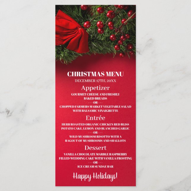 Red Berries & Mistletodo, Menu Natal (Frente)