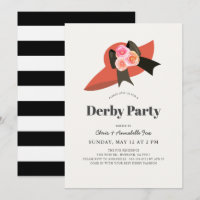 Red Big Hat Rosa Derby Convite de festas