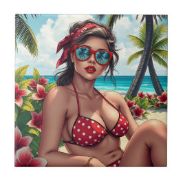 Red Bikini, óculos de sol e mulher Bandana
