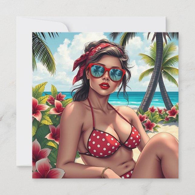 Red Bikini, óculos de sol e Vazio de mulher Bandan (Frente)