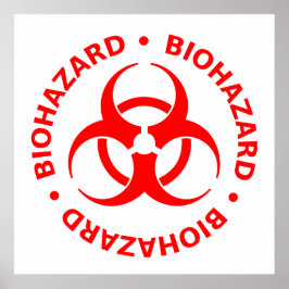 Red Biohazard Symbol Poster