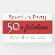 Red Black 50 e Fabulosa Tipografia 50th Birthday