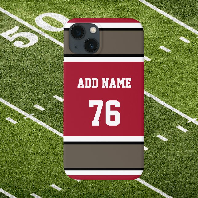 Red Black and Pewter Sports Stripe (Red Black White and Pewter Sports Stripes Phone Case. Customize It!)