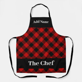 Red Black Buffalo Gingham Verifica O Chef Apron