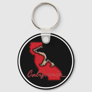 Red Black California - Símbolo de Estado chaveiro