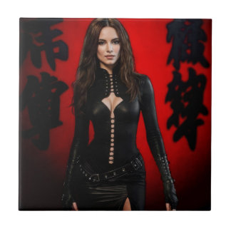 Red Black ceramic tile