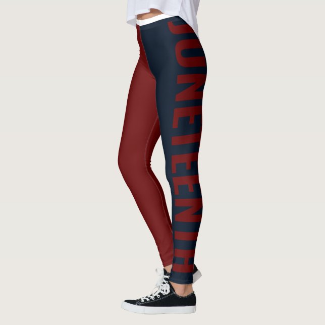 Red Blue Freedom Day 19 JUNETEENTH Leggings (Esquerda)