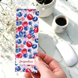 Red Blue Fruta Cherry Watercolor