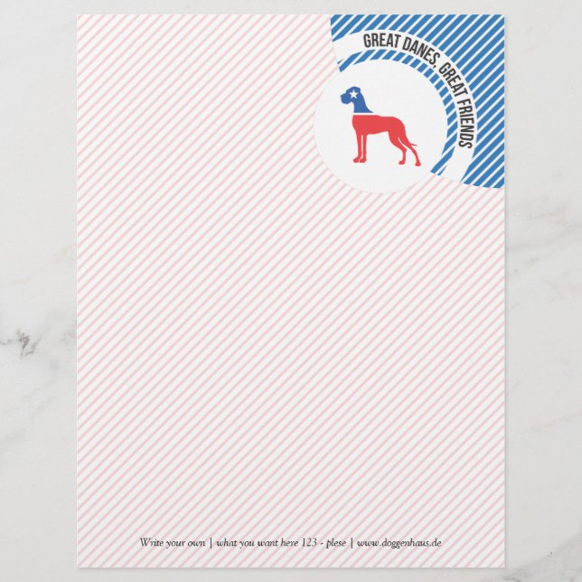 Red Blue Star Great Dane (Frente)