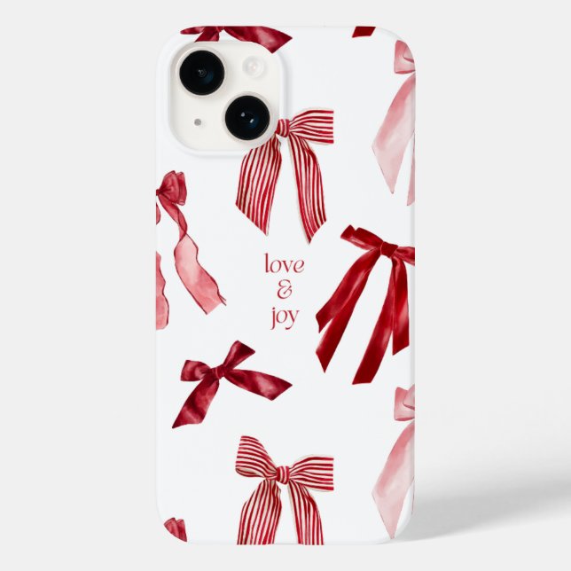 Red Bow Watercolor iPhone Case (Verso)