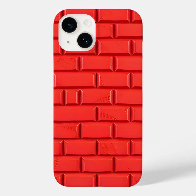 Red Brick Texture iPhone Case Bold Design (Verso)