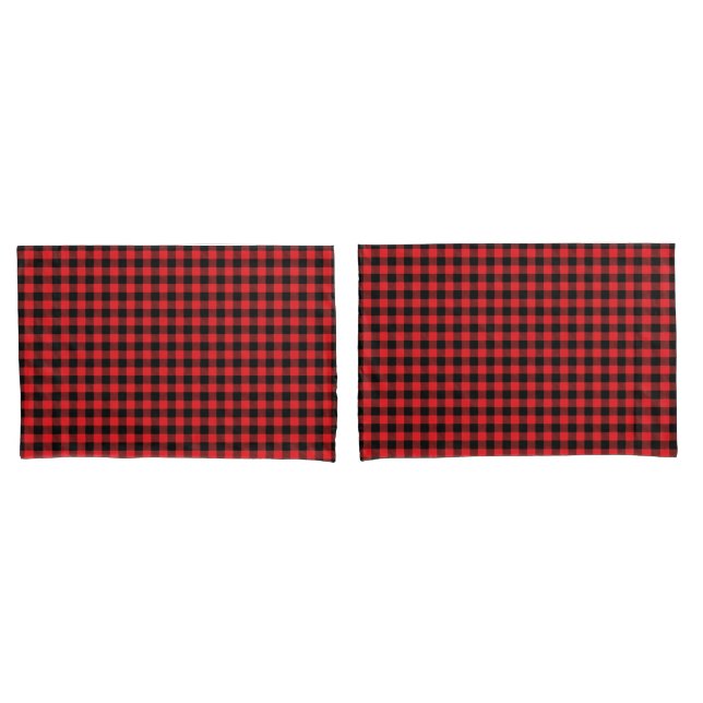 Red Buffalo Plaid Pillowcase Pair (Frente - conjunto)