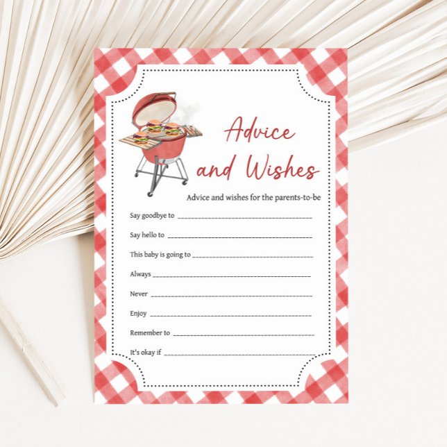 Red Burger BBQ Baby Shower Advice and Wishes Game (Burger BBQ Baby Shower Game)