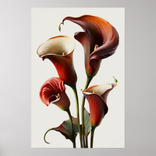 Red Calla Lily Flower Art Impressão