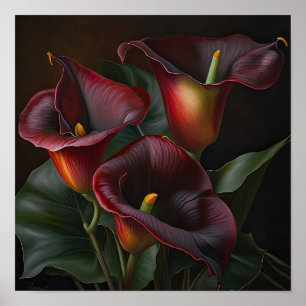 Red Calla Lily Flower Art Impressão