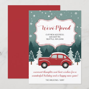 Red Car Christmas Nós mudamos o anúncio de feriado