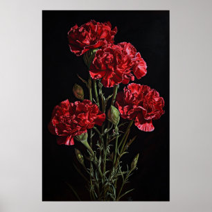 Red Carners Flower Art Impressão Poster