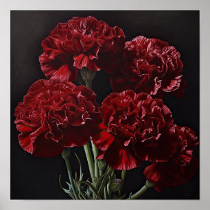 Red Carners Flower Art Impressão Poster