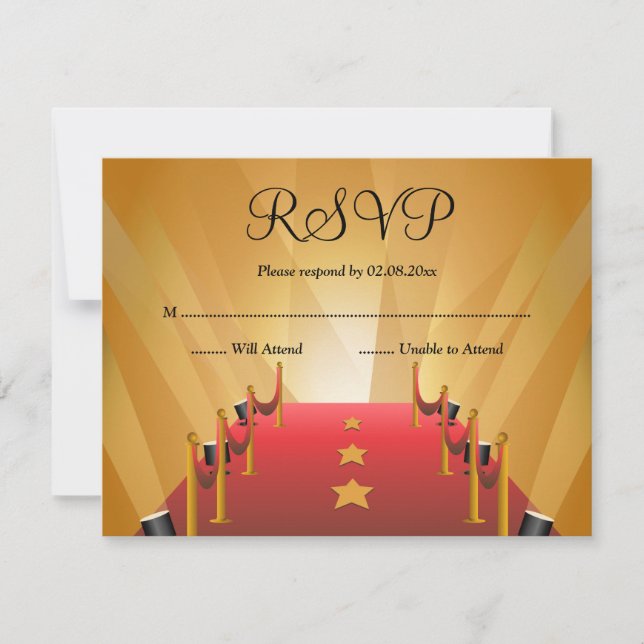 Red Carpet Hollywood Star Bat Mitzvah RSVP (Frente)