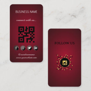 Red - Cartão de visita de Código QR de Mídia Socia
